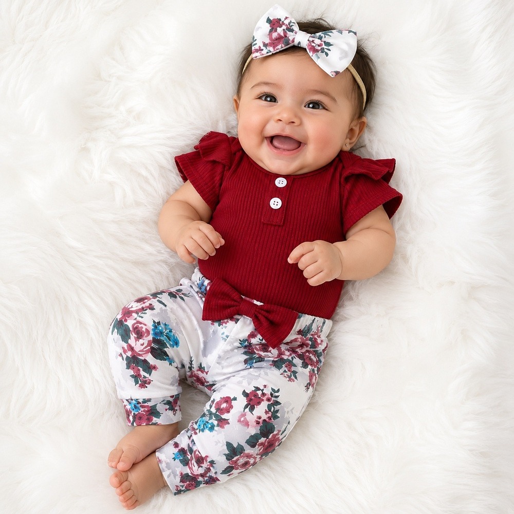 Newborn Baby Girl Floral Outfit Set |Size Newborn New With Tags